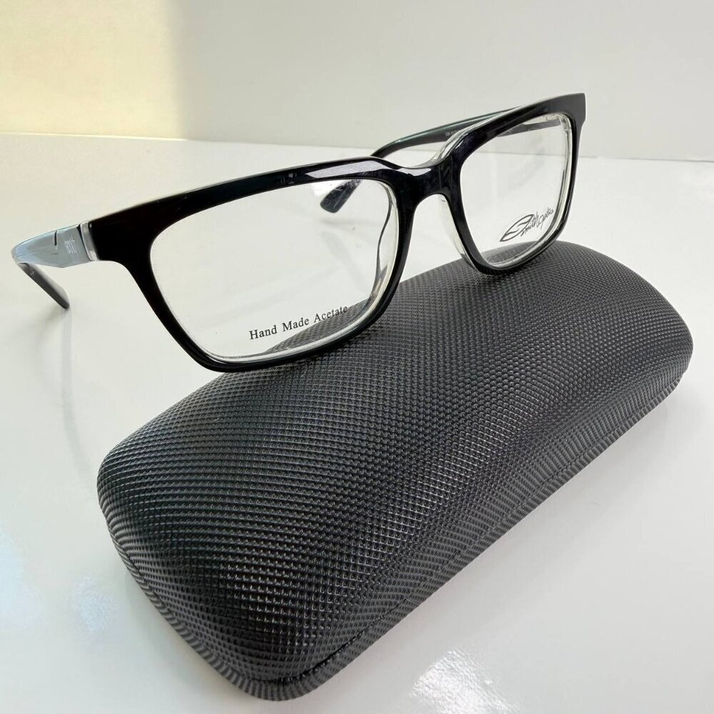 New! Smith DEBATE Black Crystal K4X Eyeglasses – 51□17-130 – Hand Made Acetate